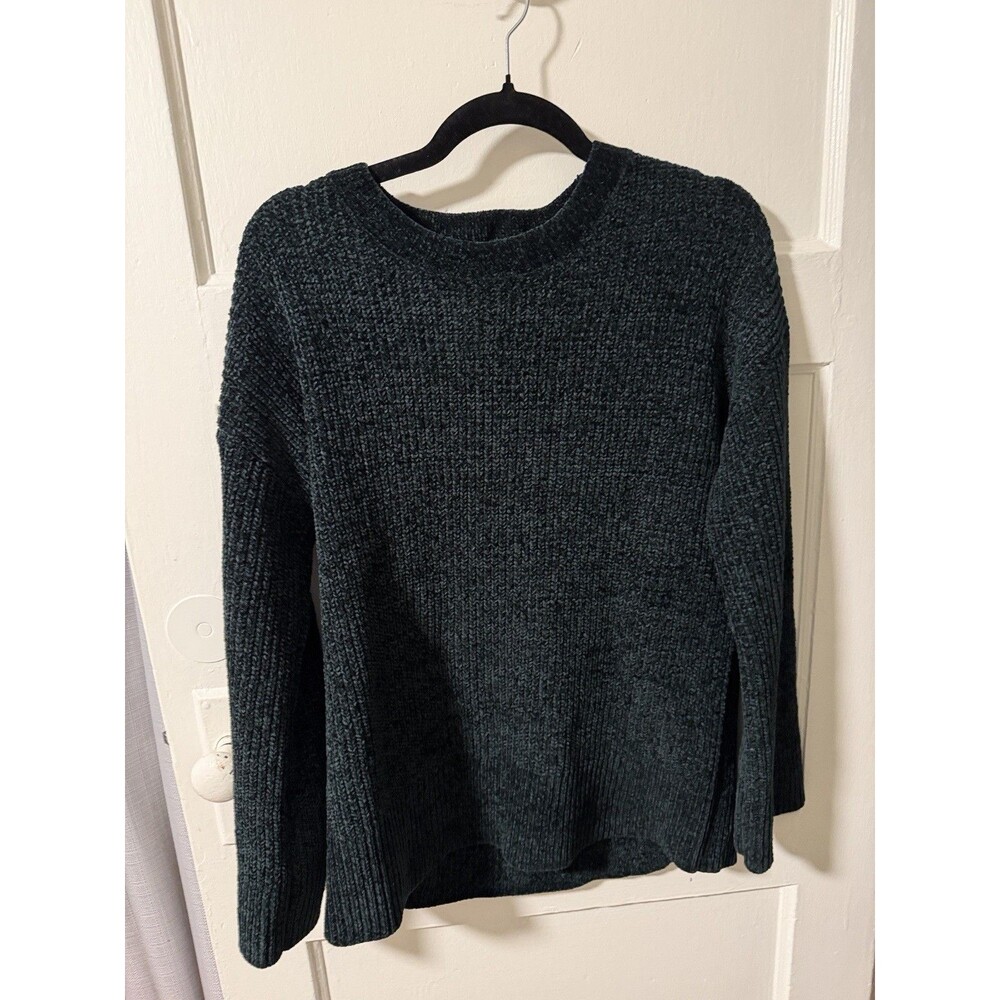 Matty M Women's Hunter Green Chenille Sweater Crew Neck Knit Pullover Sz Medium